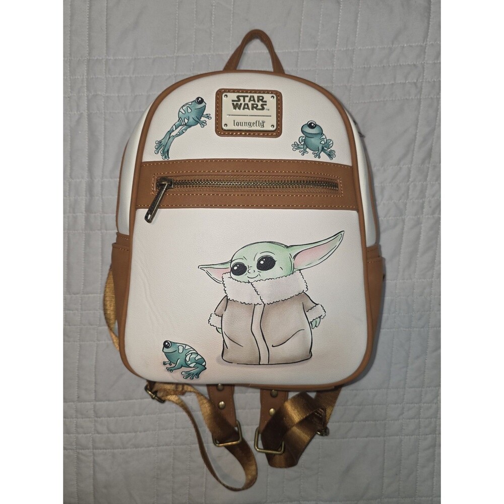 Loungefly Disney star wars Yoda grogu the child mini backpack bookbag purse bag!